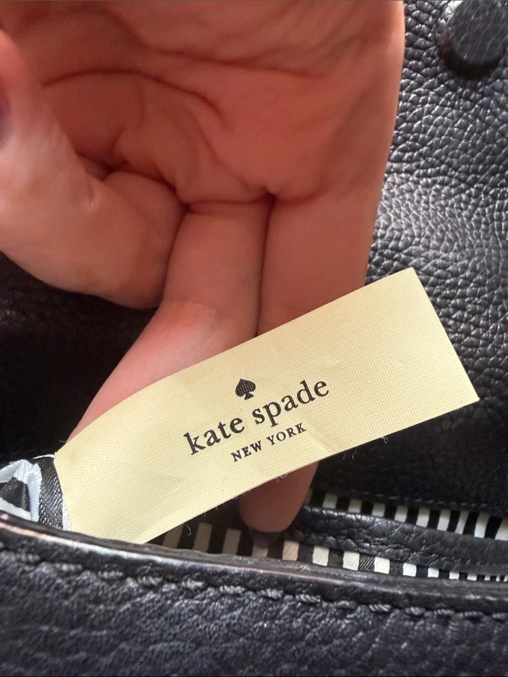 kate spade Black Pebbled Leather Flap Crossbody Bag with Gold Hardware